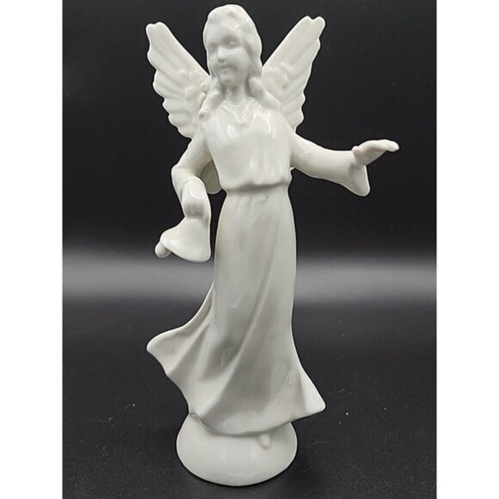 DRESDEN Porzellanfabrik Wilhelm Rittirsch Musical Angel w/ BELL Figurine 6.5"